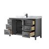 Custom image for Dark Gray with Matte Black Trim / White Carrara Marble / No Mirror