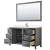 Custom image for Dark Gray with Polished Chrome Trim / Carrara Cultured Marble / 58