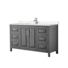 Custom image for Dark Gray with Polished Chrome Trim / Carrara Cultured Marble / No Mirror