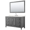 Custom image for Dark Gray with Polished Chrome Trim / Carrara Cultured Marble / 58
