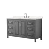 Custom image for Dark Gray with Polished Chrome Trim / Carrara Cultured Marble / No Mirror