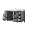 Custom image for Dark Gray with Polished Chrome Trim / White Carrara Marble / No Mirror