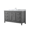 Custom image for Dark Gray with Polished Chrome Trim / White Carrara Marble / No Mirror