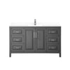 Custom image for Dark Gray with Polished Chrome Trim / White Cultured Marble / No Mirror