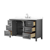 Custom image for Dark Gray with Polished Chrome Trim / White Cultured Marble / No Mirror