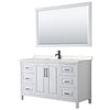 Custom image for White with Matte Black Trim / Carrara Cultured Marble / 58