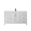 Custom image for White with Matte Black Trim / Carrara Cultured Marble / No Mirror