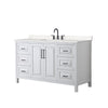 Custom image for White with Matte Black Trim / Carrara Cultured Marble / No Mirror