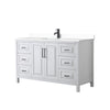Custom image for White with Matte Black Trim / White Cultured Marble / No Mirror