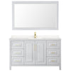 Custom image for White with Brushed Gold Trim / Carrara Cultured Marble / 58