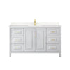 Custom image for White with Brushed Gold Trim / Carrara Cultured Marble / No Mirror