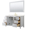 Custom image for White with Brushed Gold Trim / Carrara Cultured Marble / 58