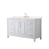 Custom image for White with Brushed Gold Trim / Carrara Cultured Marble / No Mirror