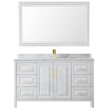 Custom image for White with Brushed Gold Trim / White Carrara Marble / 58