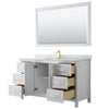 Custom image for White with Brushed Gold Trim / White Carrara Marble / 58
