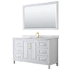 Custom image for White with Brushed Gold Trim / White Carrara Marble / 58