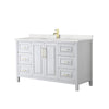 Custom image for White with Brushed Gold Trim / Giotto Quartz / No Mirror