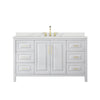Custom image for White with Brushed Gold Trim / Giotto Quartz / No Mirror
