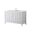Custom image for White with Brushed Gold Trim / Giotto Quartz / No Mirror
