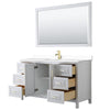 Custom image for White with Brushed Gold Trim / White Cultured Marble / 58