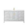 Custom image for White with Brushed Gold Trim / White Cultured Marble / No Mirror