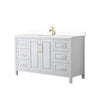 Custom image for White with Brushed Gold Trim / White Cultured Marble / No Mirror