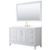 Custom image for White with Brushed Gold Trim / White Cultured Marble / 58