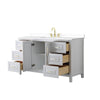 Custom image for White with Brushed Gold Trim / White Cultured Marble / No Mirror