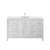 Custom image for White with Brushed Gold Trim / White Quartz / No Mirror