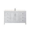Custom image for White with Polished Chrome Trim / Carrara Cultured Marble / No Mirror