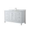 Custom image for White with Polished Chrome Trim / White Carrara Marble / No Mirror