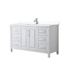 Custom image for White with Polished Chrome Trim / White Cultured Marble / No Mirror