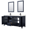 Custom image for Dark Blue with Matte Black Trim / Carrara Cultured Marble / 24