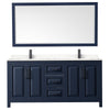 Custom image for Dark Blue with Matte Black Trim / Carrara Cultured Marble / 70