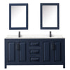 Custom image for Dark Blue with Matte Black Trim / Carrara Cultured Marble / Medicine Cabinets