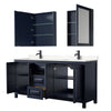Custom image for Dark Blue with Matte Black Trim / Carrara Cultured Marble / Medicine Cabinets