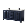 Custom image for Dark Blue with Matte Black Trim / Carrara Cultured Marble / No Mirror