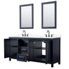 Custom image for Dark Blue with Matte Black Trim / Carrara Cultured Marble / 24
