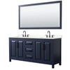 Custom image for Dark Blue with Matte Black Trim / Carrara Cultured Marble / 70