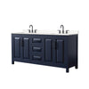 Custom image for Dark Blue with Matte Black Trim / Carrara Cultured Marble / No Mirror