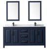 Custom image for Dark Blue with Matte Black Trim / White Carrara Marble / 24