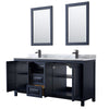 Custom image for Dark Blue with Matte Black Trim / White Carrara Marble / 24