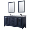 Custom image for Dark Blue with Matte Black Trim / White Carrara Marble / 24