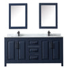Custom image for Dark Blue with Matte Black Trim / White Carrara Marble / Medicine Cabinets