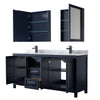 Custom image for Dark Blue with Matte Black Trim / White Carrara Marble / Medicine Cabinets