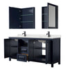 Custom image for Dark Blue with Matte Black Trim / Giotto Quartz / Medicine Cabinets