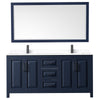 Custom image for Dark Blue with Matte Black Trim / White Cultured Marble / 70