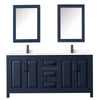 Custom image for Dark Blue with Matte Black Trim / White Cultured Marble / Medicine Cabinets