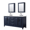 Custom image for Dark Blue with Matte Black Trim / White Cultured Marble / Medicine Cabinets