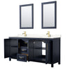 Custom image for Dark Blue with Brushed Gold Trim / Carrara Cultured Marble / 24